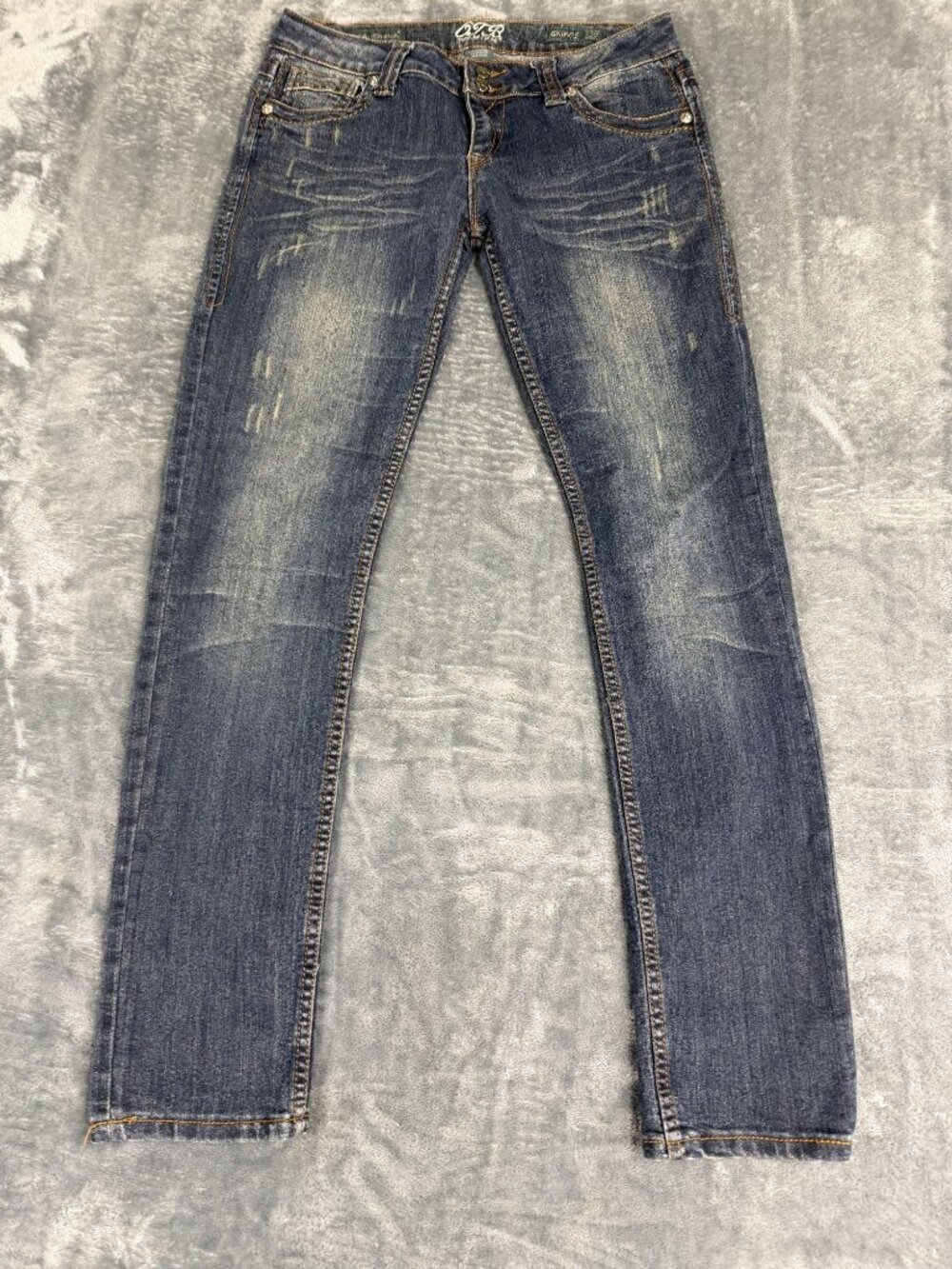 OTB Premium Womens Blue Distressed Skinny Jeans Size 9